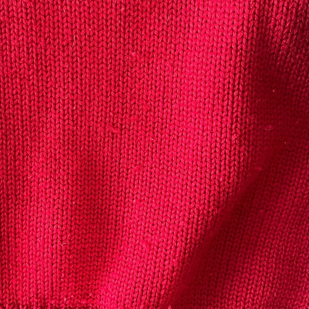 Polo Ralph Lauren Vintage Red 100% Wool Varsity P crewneck sweater, chunky knit - Picture 9 of 11
